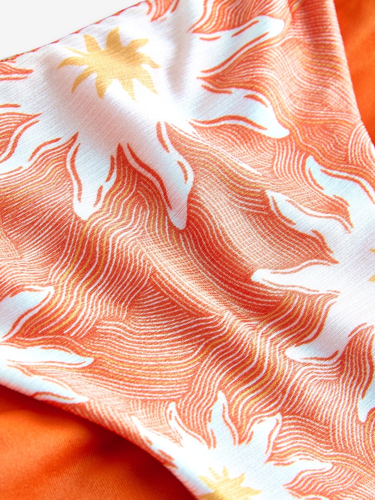 Never Fully Dressed Orange Sun Tie Side Shine Tummy Control High Waist Bikini Briefs - Image 9 of 9