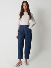 Threadbare Blue Embellished Barrel Leg Jeans - Image 3 of 4