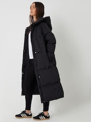 Threadbare Black Longline Puffer Jacket - Image 3 of 4