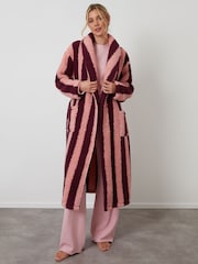 Threadbare Red Stripe Borg Dressing Gown - Image 3 of 4
