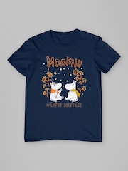 All + Every Blue Moomin Winter Solstice Moomintroll & Snorkmaiden In The Snow T-Shirt - Image 3 of 4