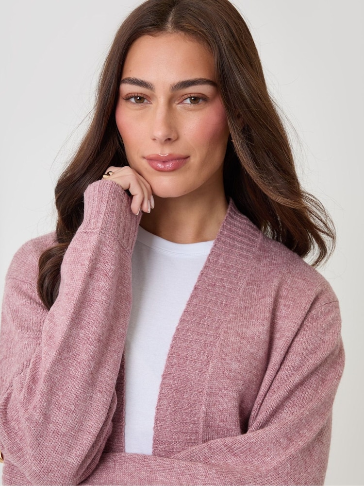 Threadbare Pink Longline Knitted Cardigan - Image 5 of 5 Threadbare Pink Longline Knitted Cardigan - Image 5 of 5