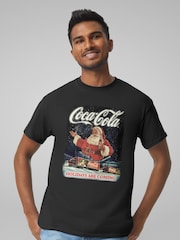 All + Every Black Coca Cola Santa Holidays Are Coming Christma T-Shirt - Image 1 of 4