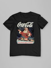 All + Every Black Coca Cola Santa Holidays Are Coming Christma T-Shirt - Image 3 of 4