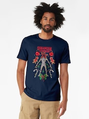 All + Every Blue Stranger Things Christmas Festive Gingerbread Demogorgons T-Shirt - Image 2 of 4