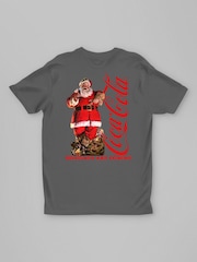 All + Every Grey Coca Cola Holidays Are Coming Santa Lean T-Shirt - Image 3 of 4