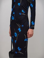 Ro&Zo Blue Floral Print Jersey Dress - Image 2 of 4