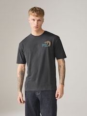 Charcoal / White / Stone Relaxed Fit Graphic Print T-Shirts 3 Pack - Image 10 of 15