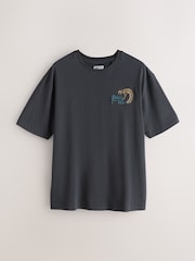 Charcoal / White / Stone Relaxed Fit Graphic Print T-Shirts 3 Pack - Image 2 of 15