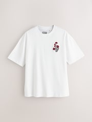 Charcoal / White / Stone Relaxed Fit Graphic Print T-Shirts 3 Pack - Image 3 of 15