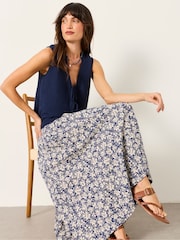 FatFace Blue Shells Harlow Jersey Midi Skirt - Image 5 of 5