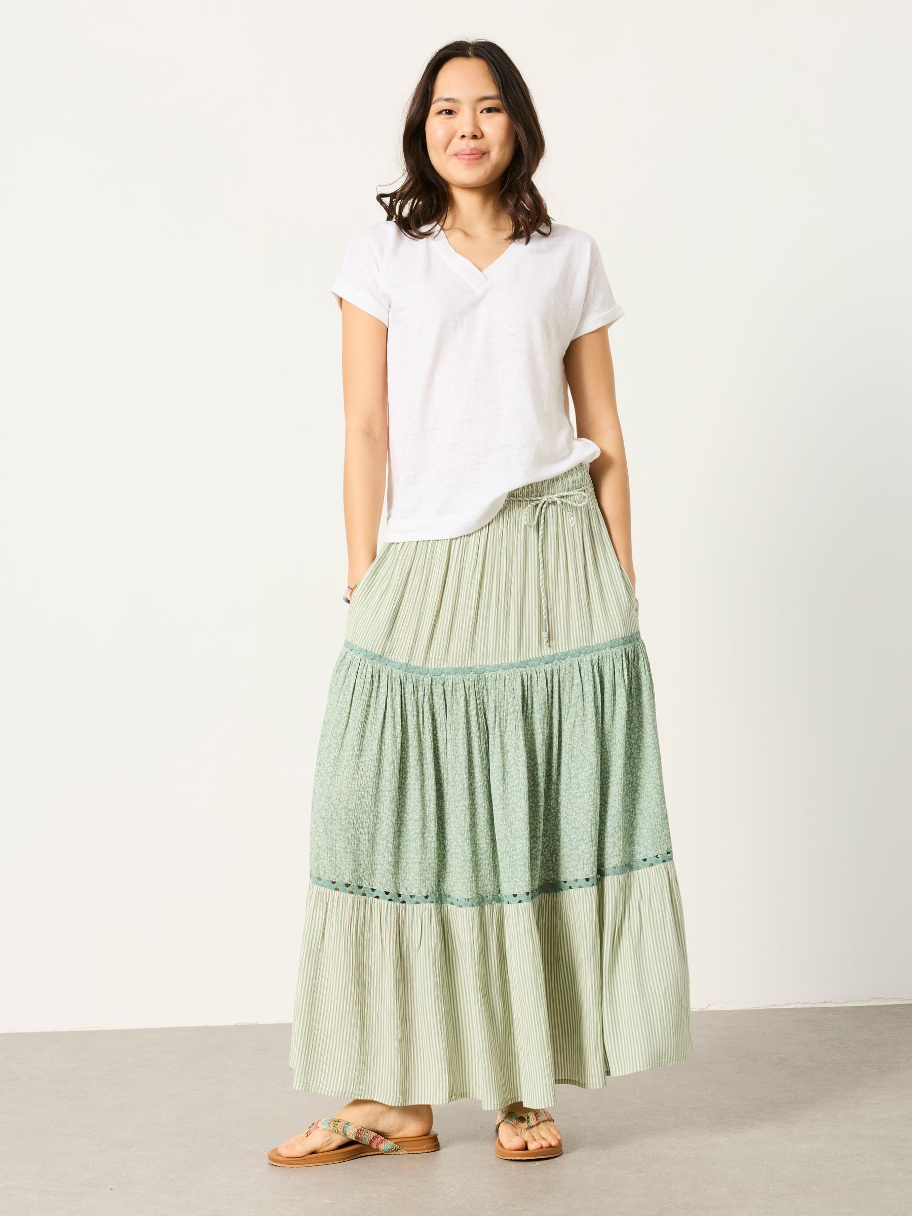 Buy FatFace Jayla Green Coral Texture Maxi Skirt from Next USA