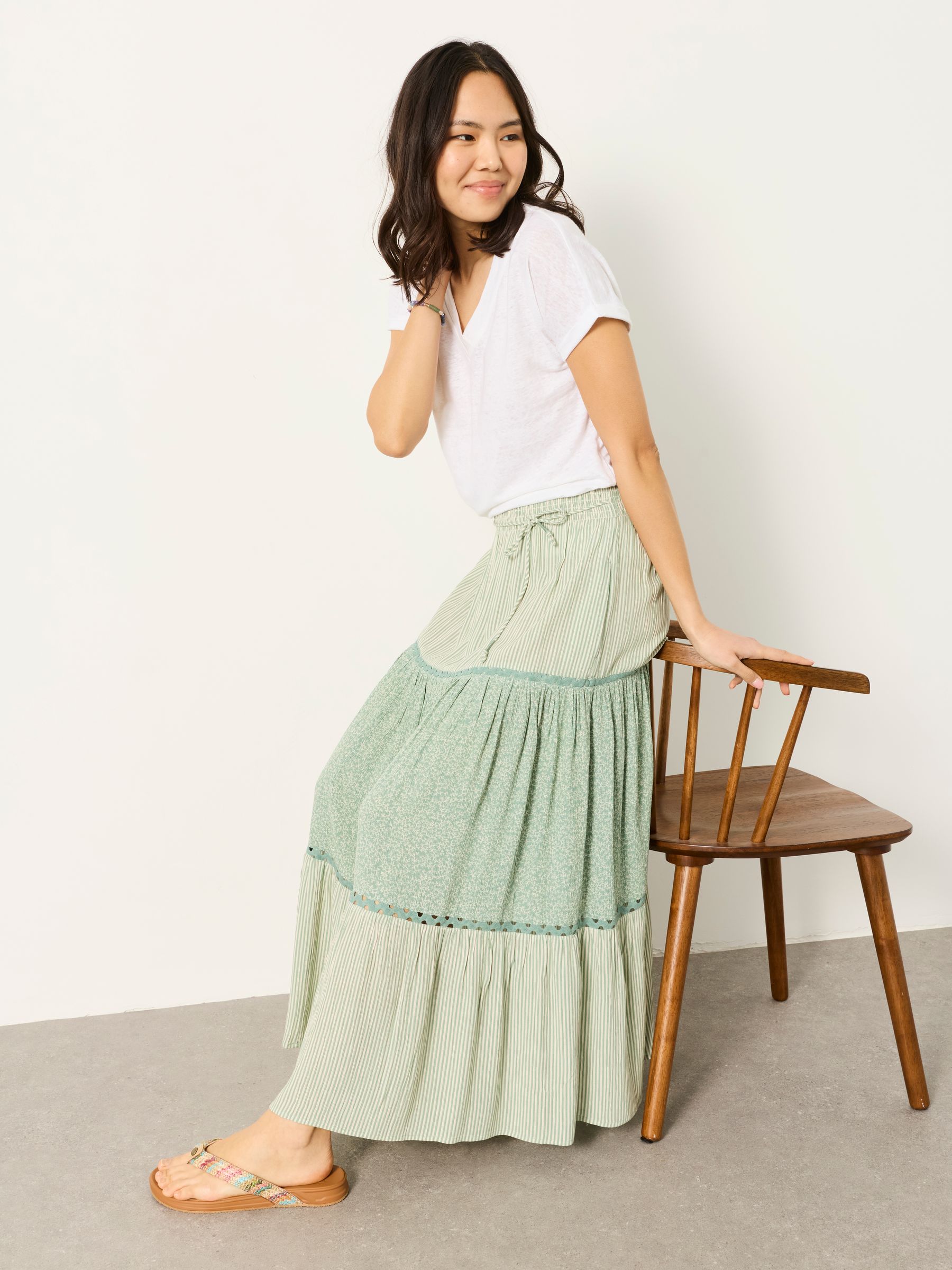 Buy FatFace Jayla Green Coral Texture Maxi Skirt from Next USA
