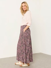 FatFace Purple Paisley Sadie Midi Skirt - Image 1 of 6