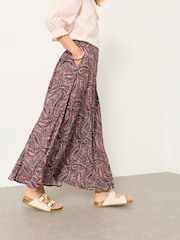 FatFace Purple Paisley Sadie Midi Skirt - Image 2 of 6
