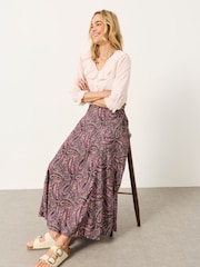 FatFace Purple Paisley Sadie Midi Skirt - Image 3 of 6
