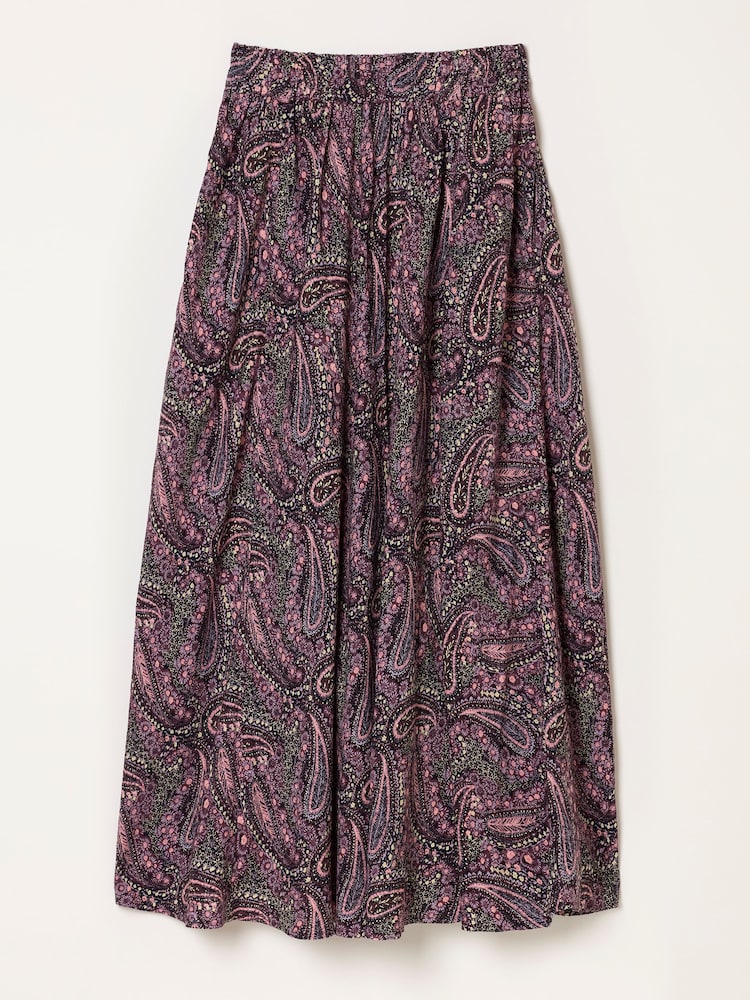 FatFace Purple Paisley Sadie Midi Skirt - Image 6 of 6