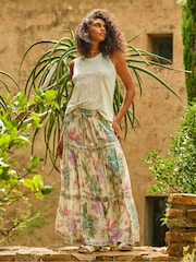 FatFace Jayla Ivory Tropical Maxi Skirt - Image 1 of 7