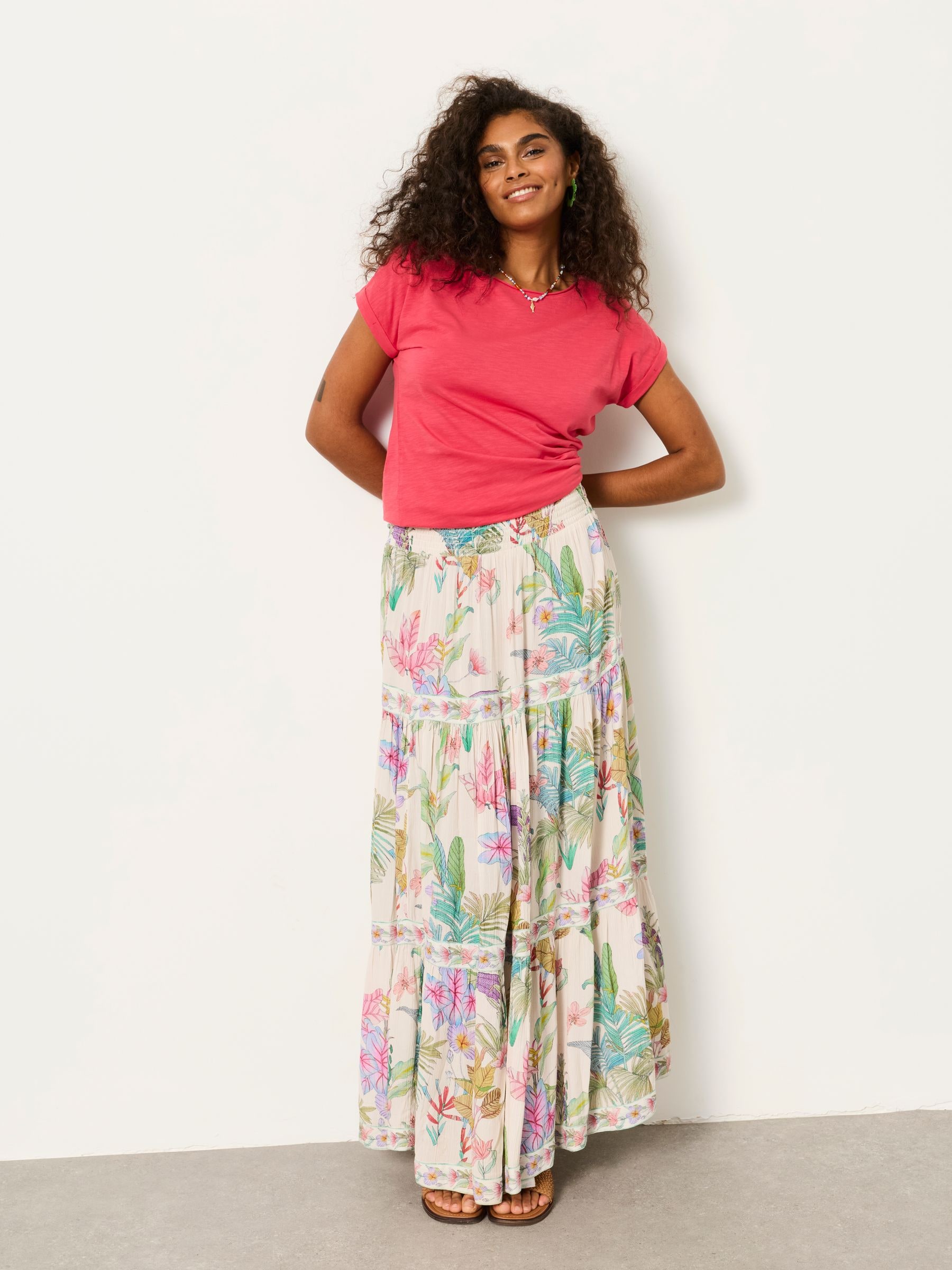 Buy FatFace Jayla Ivory Tropical Maxi Skirt from the Next UK