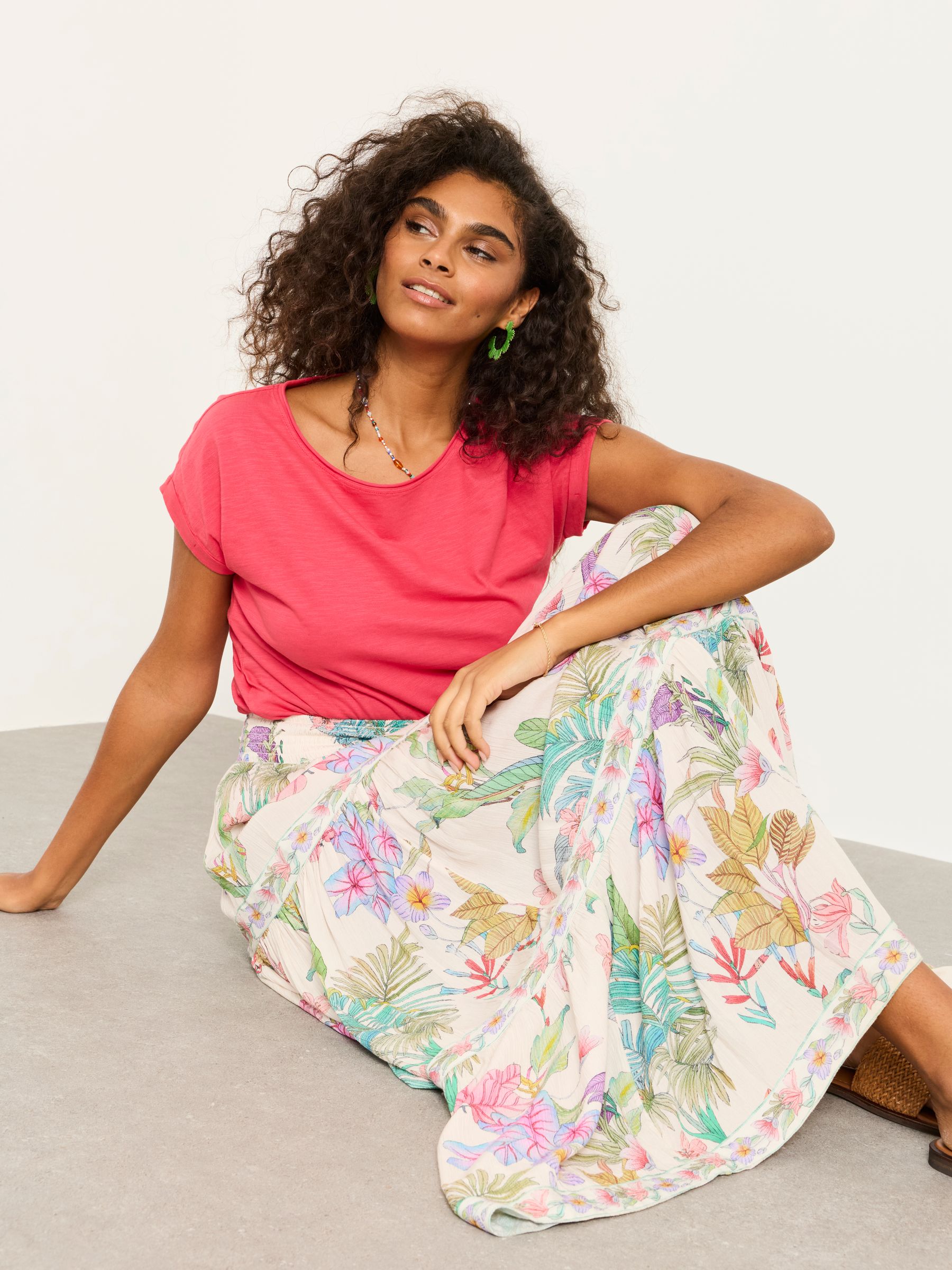 Buy FatFace Jayla Ivory Tropical Maxi Skirt from the Next UK