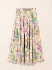 FatFace Jayla Ivory Tropical Maxi Skirt - Image 7 of 7