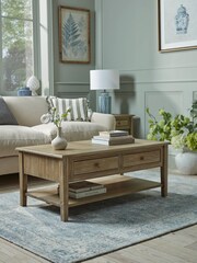 Cox & Cox Natural Camille Coffee Table - Image 1 of 4