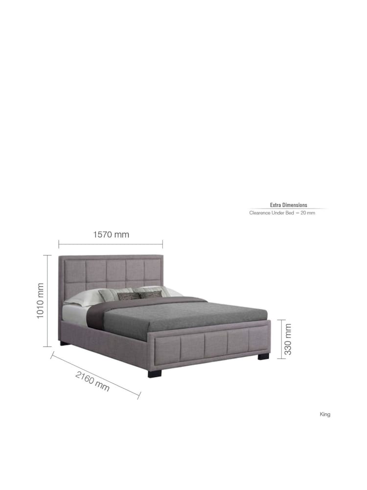 Birlea Grey Hannover Bed - Image 9 of 9