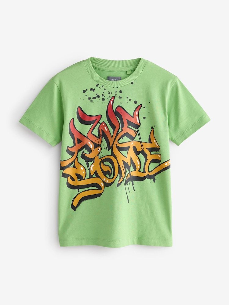 Green Awesome Graffiti T-Shirt - Image 1 of 1
