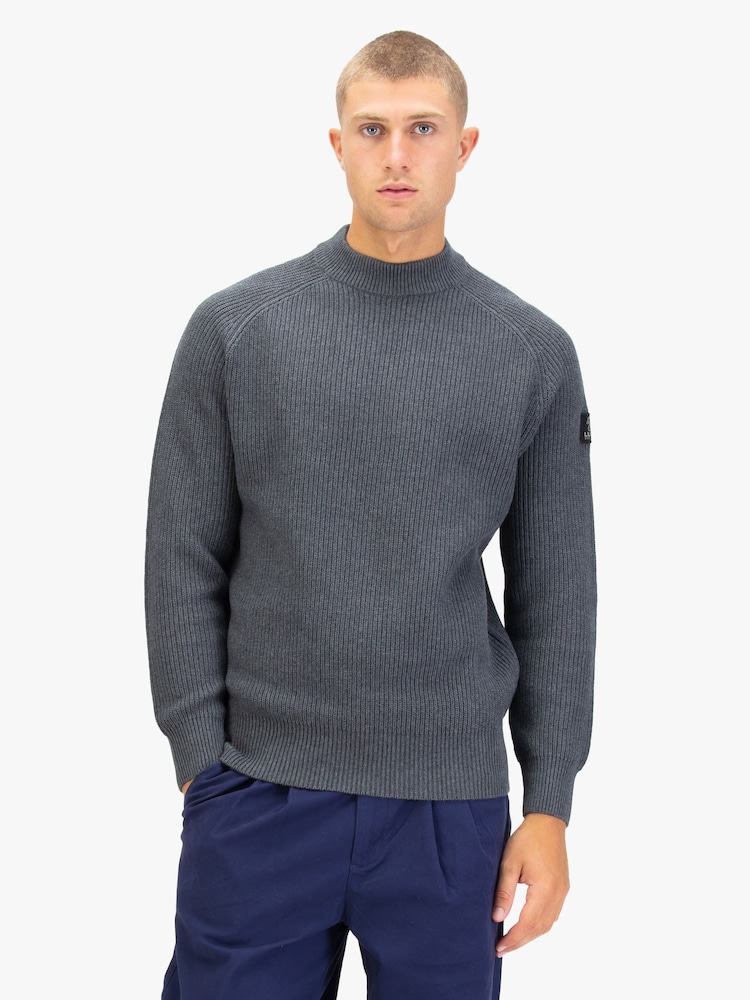 Luke 1977 Grey Cromer Knitted Jumper - Image 1 of 7