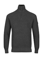 Luke 1977 Grey Watton Quarter Zip Knitted Jumper - Image 4 of 7
