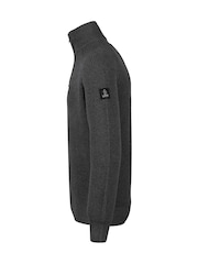 Luke 1977 Grey Watton Quarter Zip Knitted Jumper - Image 6 of 7