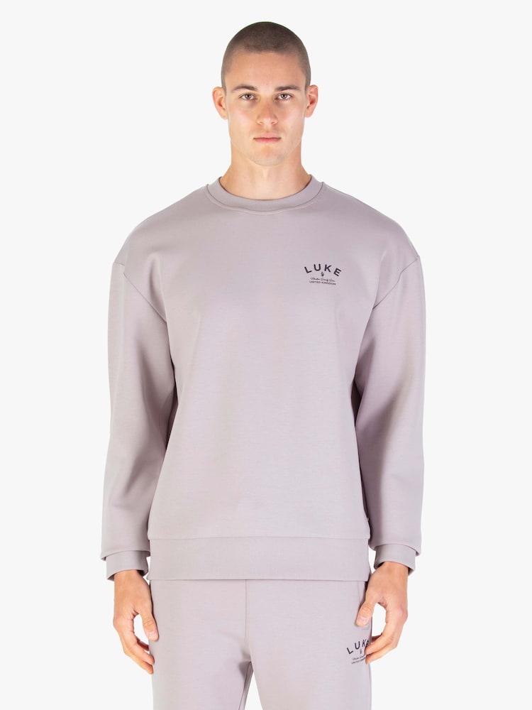 Luke 1977 Grey Oakwood Sweatshirt Putty - Image 1 of 5 Luke 1977 Grey Oakwood Sweatshirt Putty - Image 1 of 5