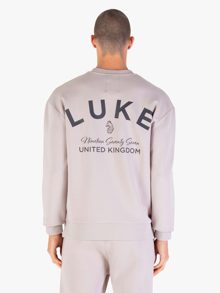 Luke 1977 Grey Oakwood Sweatshirt Putty - Image 2 of 5 Luke 1977 Grey Oakwood Sweatshirt Putty - Image 2 of 5