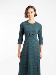 Weird Fish Felicity Printed Jersey Midi Dress - Imagem 1 de 7