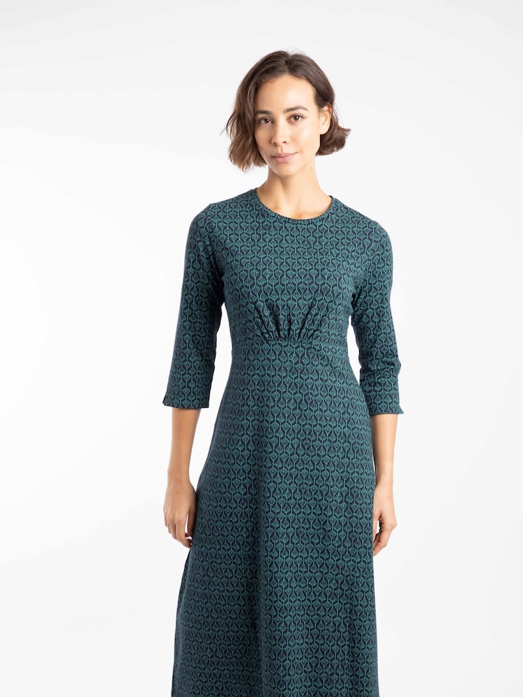 Weird Fish Felicity Printed Jersey Midi Dress - Imagem 1 de 7