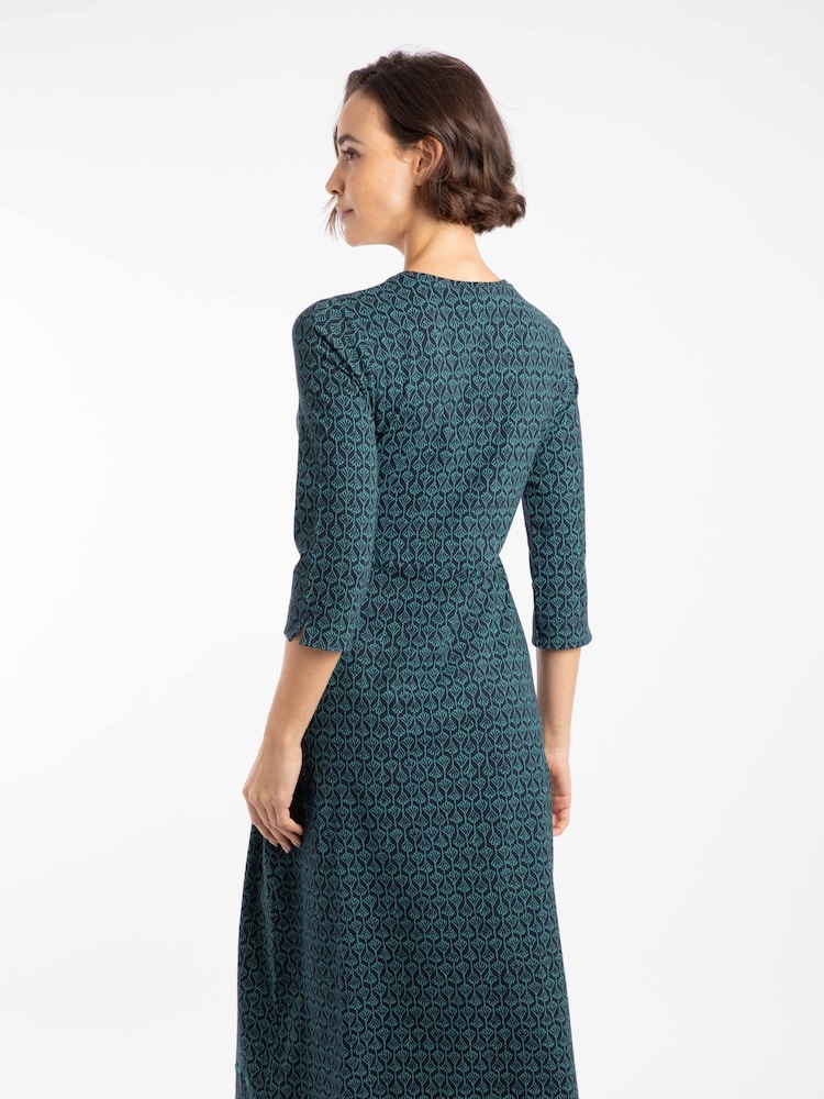 Weird Fish Felicity Printed Jersey Midi Dress - Imagem 2 de 7