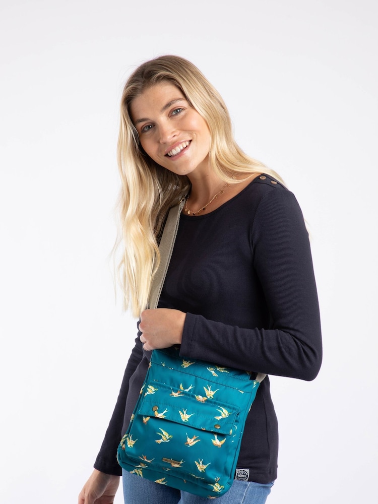 Weird Fish Green Kait Printed Cross Body Bag - Image 5 of 5 Weird Fish Green Kait Printed Cross Body Bag - Image 5 of 5