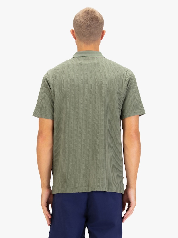 Luke 1977 Green Waffle On Polo Shirt - Image 2 of 6 Luke 1977 Green Waffle On Polo Shirt - Image 2 of 6