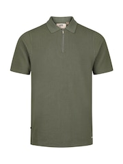 Luke 1977 Green Waffle On Polo Shirt - Image 4 of 6