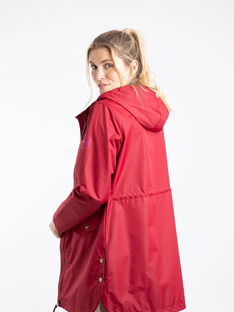 Weird Fish Red Anika Plain Showerproof Jacket - Image 2 of 7 Weird Fish Red Anika Plain Showerproof Jacket - Image 2 of 7
