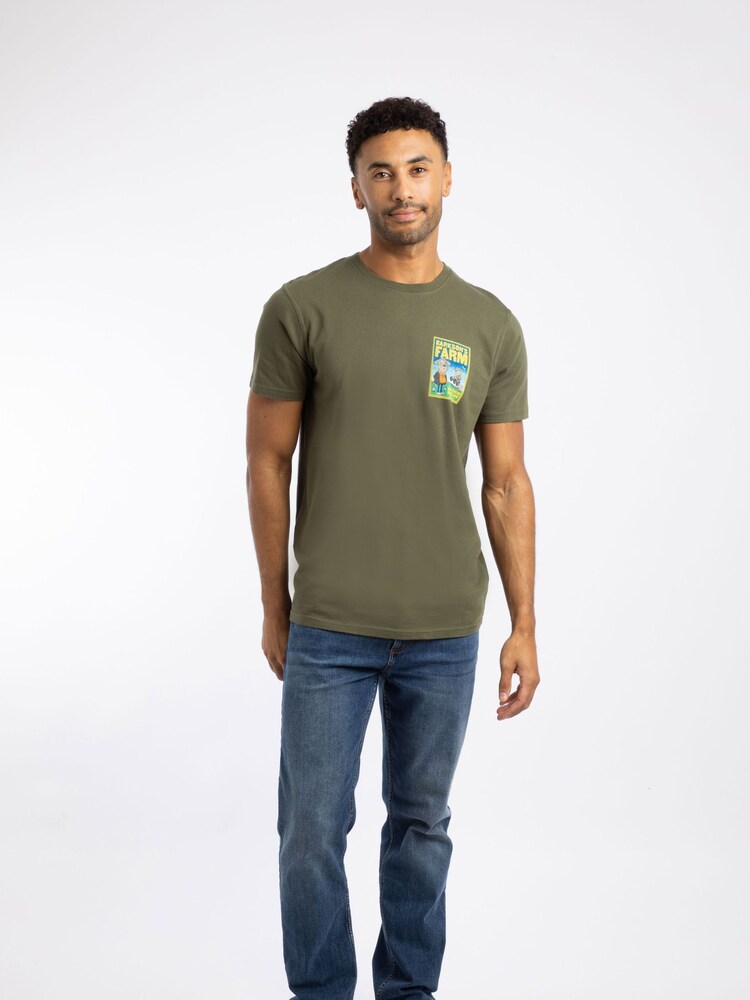 Weird Fish Green Barkson Farm Back Print Artist T-Shirt - Image 1 of 6 Weird Fish Green Barkson Farm Back Print Artist T-Shirt - Image 1 of 6