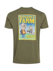 Weird Fish Green Barkson Farm Back Print Artist T-Shirt - Image 6 of 6