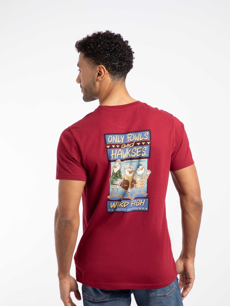 Weird Fish Red Only Fowls and Hawkses Back Print Artist T-Shirt - Image 2 of 6