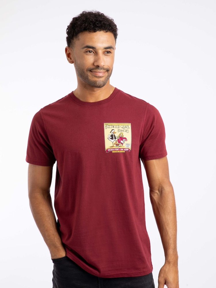 Weird Fish Red Flewmours Back Print Artist T-Shirt - Image 1 of 5 Weird Fish Red Flewmours Back Print Artist T-Shirt - Image 1 of 5