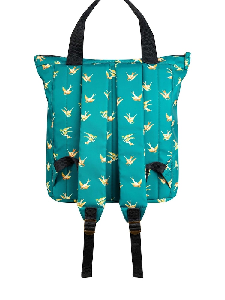 Weird Fish Blue Ekora Printed Polyester Backpack - Image 2 of 6 Weird Fish Blue Ekora Printed Polyester Backpack - Image 2 of 6