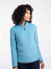 Weird Fish Blue Beye 1/4 Zip Grid Fleece - Image 1 of 6