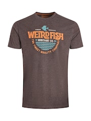 Weird Fish Brown Heritage Surf Front Print Graphic T-Shirt - Image 5 of 6