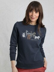 Weird Fish Blue Chidham Crew Neck Sweatshirt - Image 1 of 6