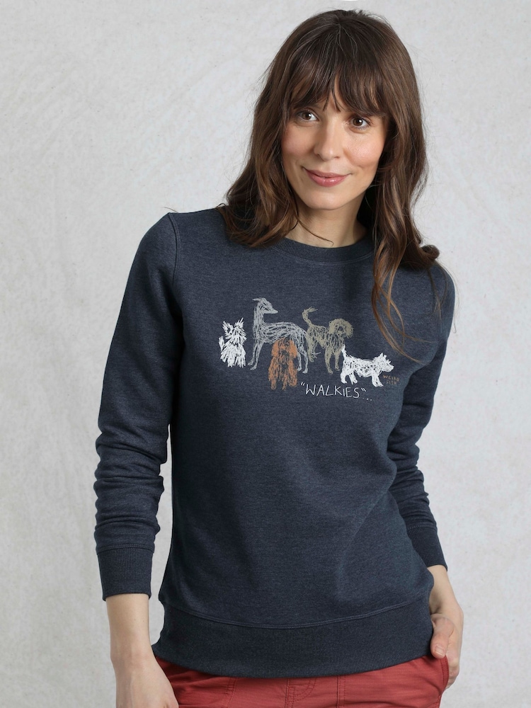 Weird Fish Blue Chidham Crew Neck Sweatshirt - Image 1 of 6