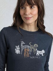 Weird Fish Blue Chidham Crew Neck Sweatshirt - Image 4 of 6